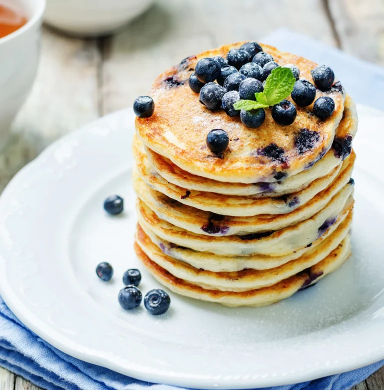Blueberry Pankees cu sirop de arțar