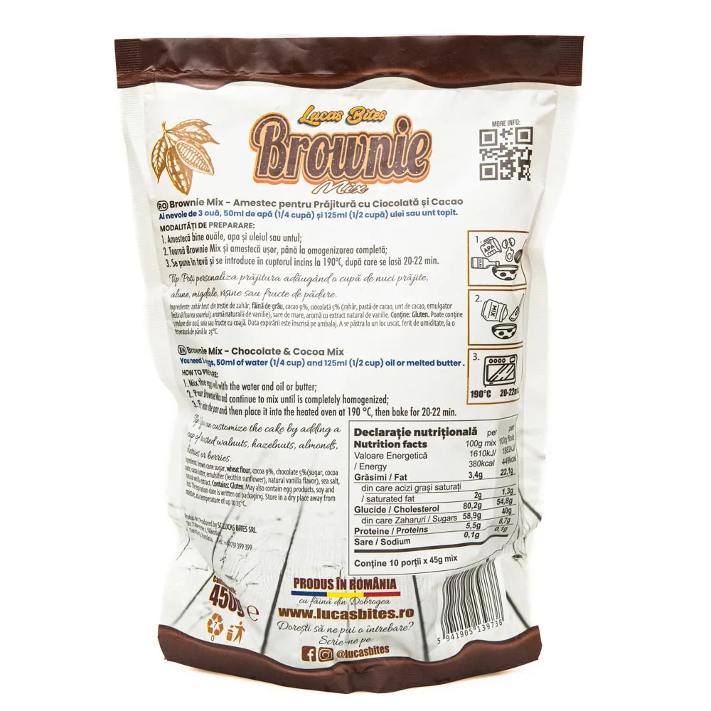 Brownie Mix 450g - Prajitura cu Ciocolata si cacao